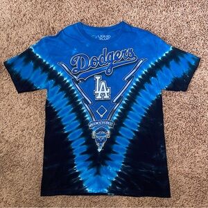 Vintage Liquid Blue Custom LA Dodgers Tie-Dye Graphic T-Shirt